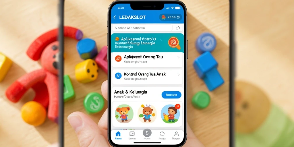 Antarmuka aplikasi LEDAKSLOT untuk kontrol orang tua yang aman.
