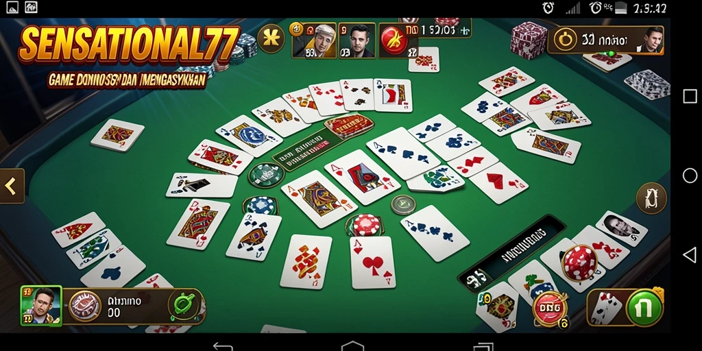 Tampilan antarmuka SENSATIONAL77 yang menarik saat bermain Domino.