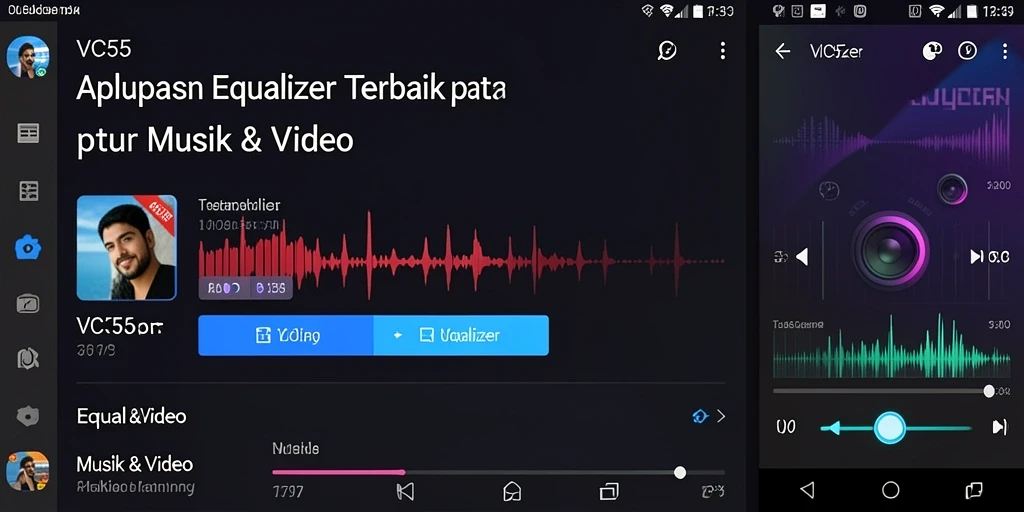 Tampilan antarmuka VC55 yang sederhana dengan kontrol equalizer yang intuitif.